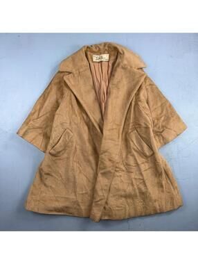 VTG Lilli Ann Tan Swing Coat Womens Tisse a Paris Brushed Wool San Francisco